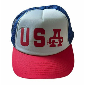 USA Outdoor Cap Co Hat Cap Mesh Back Snapback Trucker Patriotic